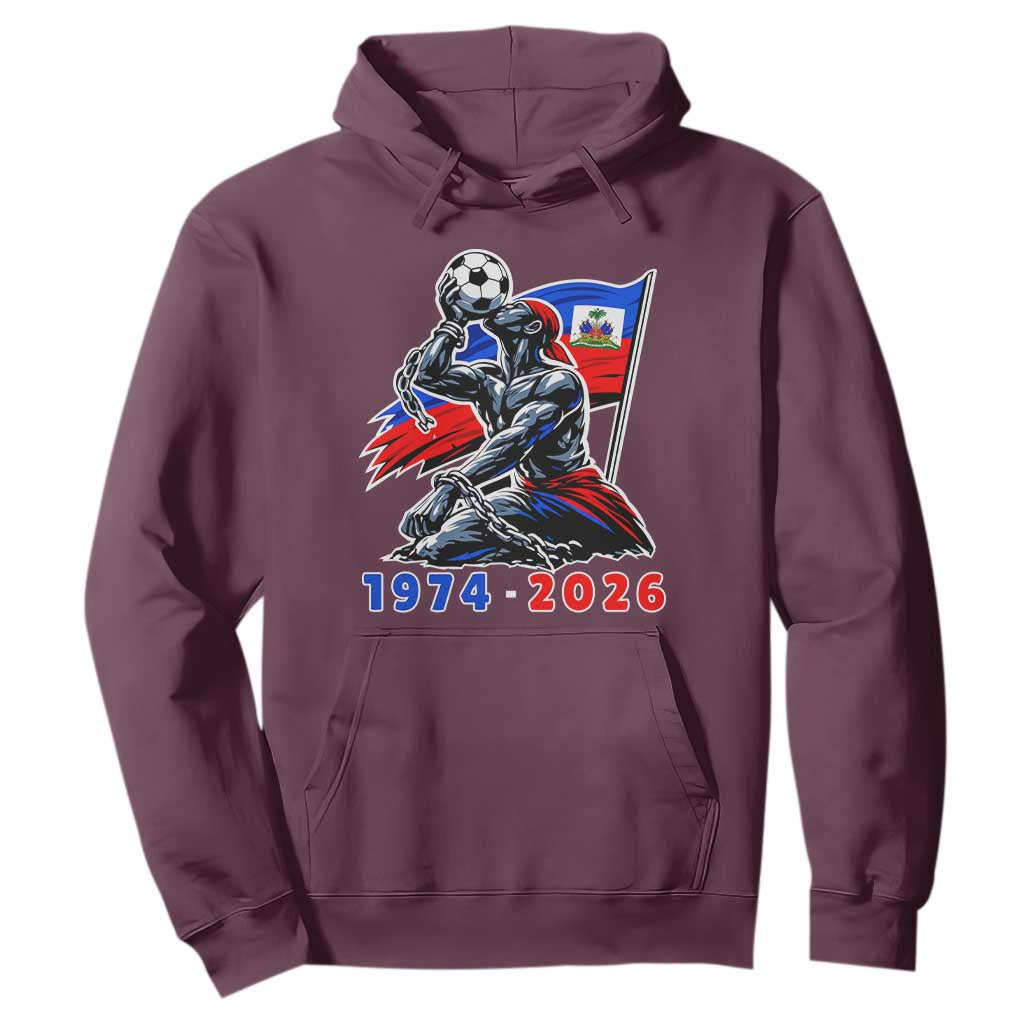 Haiti Soccer Tournament History 1974 to 2026 Hoodie Powerful Haitian Broken Chains National Flag Football Fans