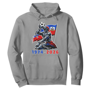 Haiti Soccer Tournament History 1974 to 2026 Hoodie Powerful Haitian Broken Chains National Flag Football Fans