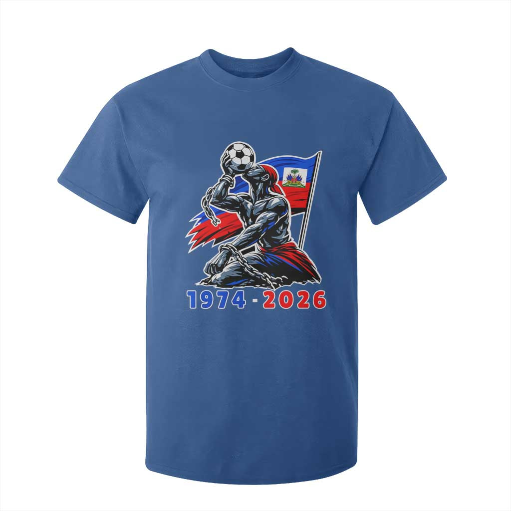 Haiti Soccer Tournament History 1974 to 2026 T Shirt For Kid Powerful Haitian Broken Chains National Flag Football Fans