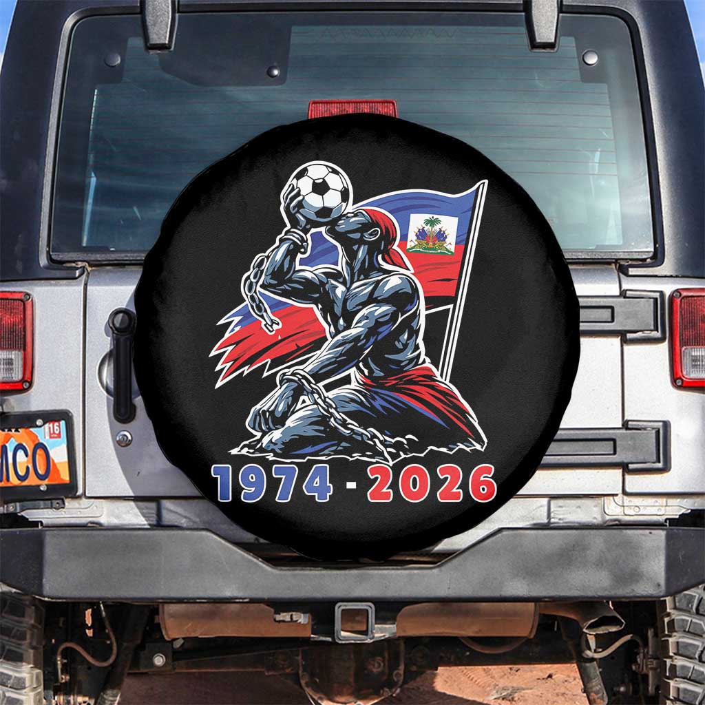 Haiti Soccer Tournament History 1974 to 2026 Spare Tire Cover Powerful Haitian Broken Chains National Flag Football Fans