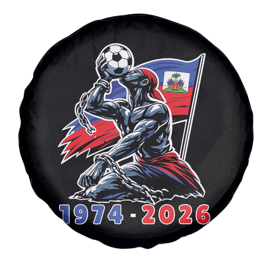 Haiti Soccer Tournament History 1974 to 2026 Spare Tire Cover Powerful Haitian Broken Chains National Flag Football Fans