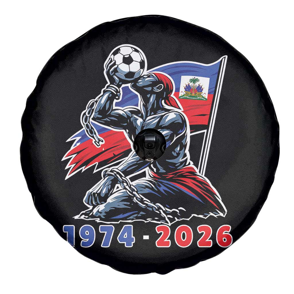 Haiti Soccer Tournament History 1974 to 2026 Spare Tire Cover Powerful Haitian Broken Chains National Flag Football Fans