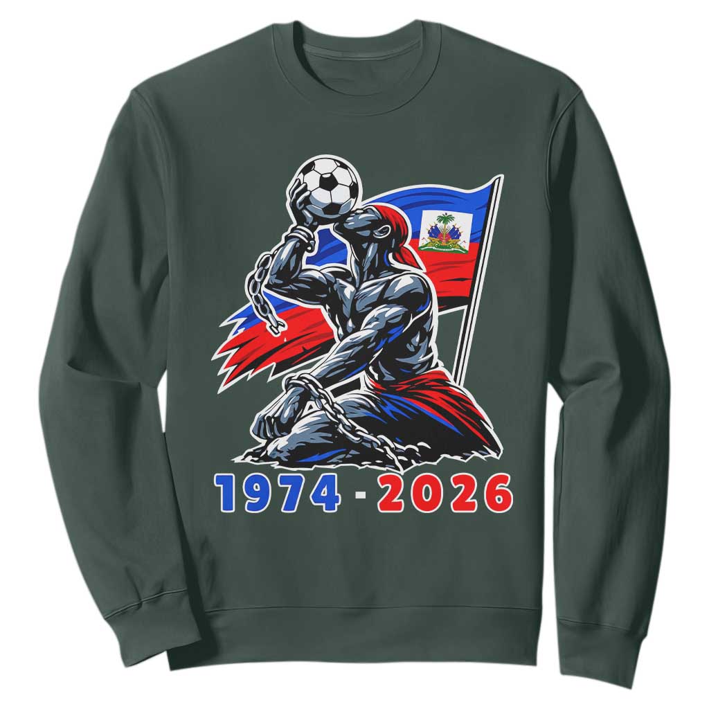 Haiti Soccer Tournament History 1974 to 2026 Sweatshirt Powerful Haitian Broken Chains National Flag Football Fans