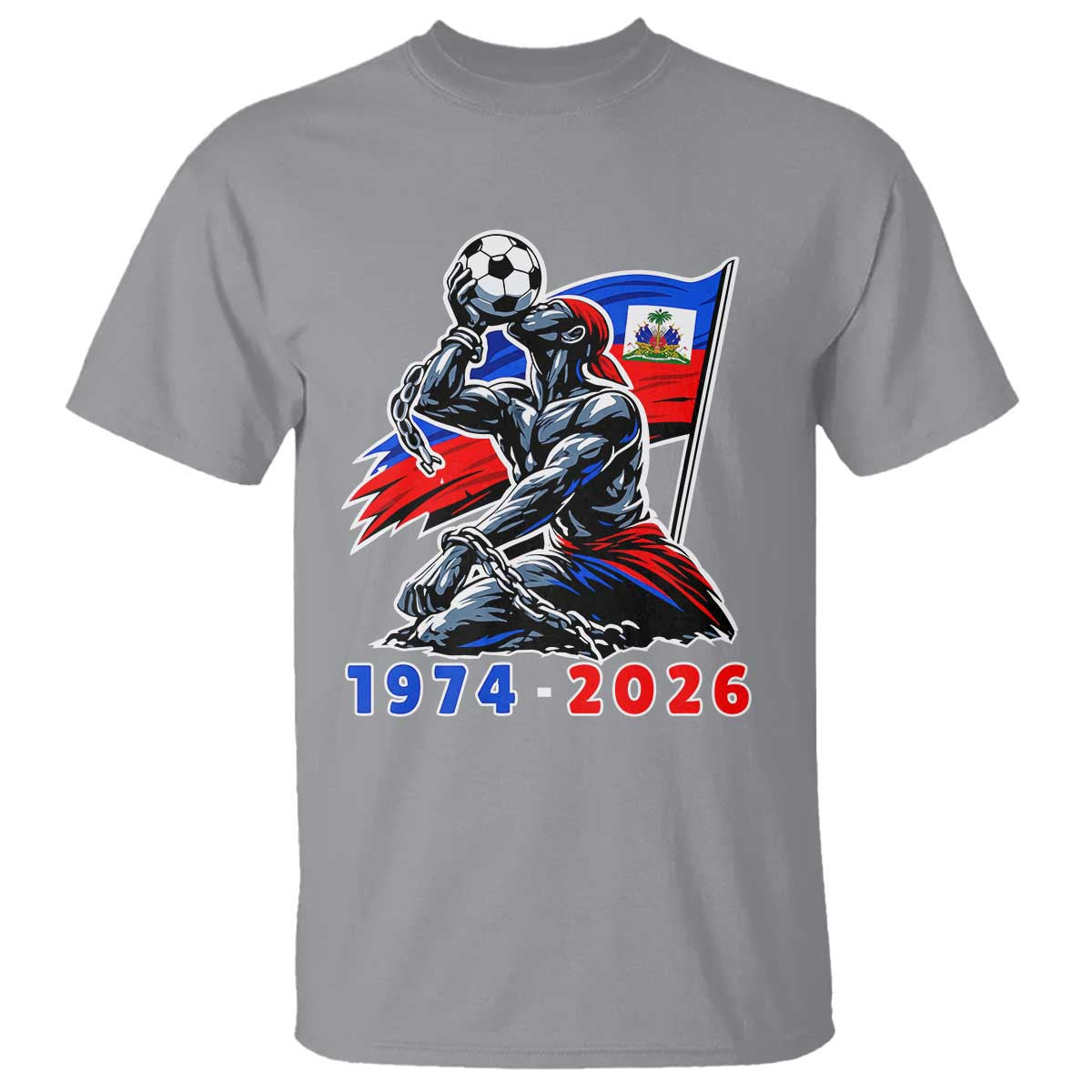 Haiti Soccer Tournament History 1974 to 2026 T Shirt Powerful Haitian Broken Chains National Flag Football Fans
