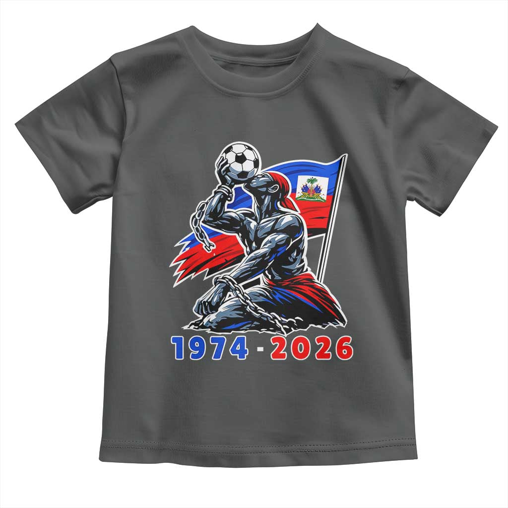 Haiti Soccer Tournament History 1974 to 2026 Toddler T Shirt Powerful Haitian Broken Chains National Flag Football Fans