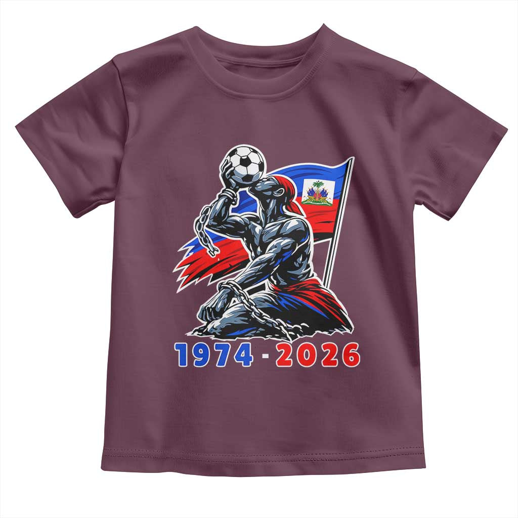 Haiti Soccer Tournament History 1974 to 2026 Toddler T Shirt Powerful Haitian Broken Chains National Flag Football Fans