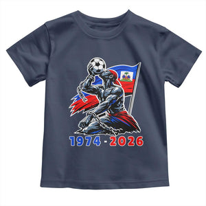 Haiti Soccer Tournament History 1974 to 2026 Toddler T Shirt Powerful Haitian Broken Chains National Flag Football Fans
