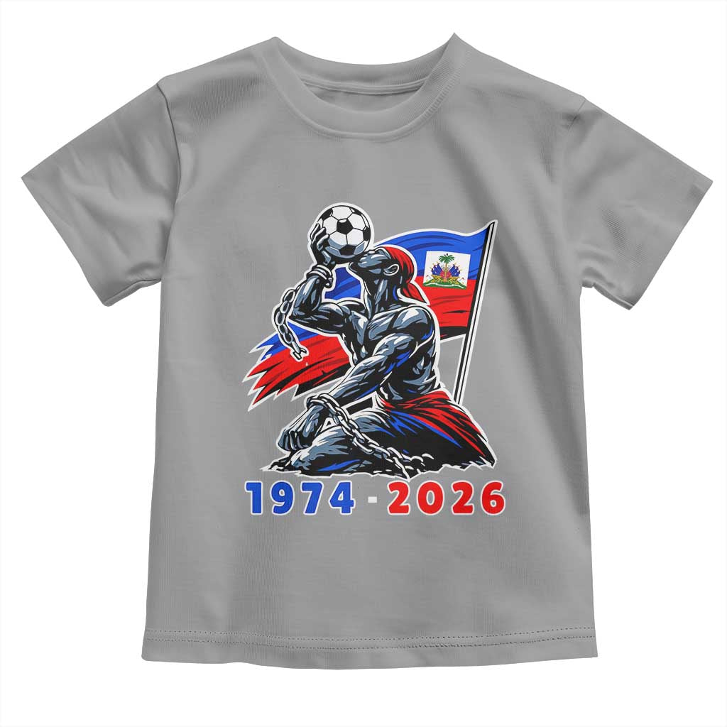 Haiti Soccer Tournament History 1974 to 2026 Toddler T Shirt Powerful Haitian Broken Chains National Flag Football Fans