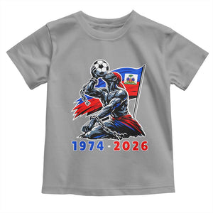 Haiti Soccer Tournament History 1974 to 2026 Toddler T Shirt Powerful Haitian Broken Chains National Flag Football Fans