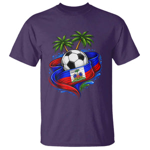 Haitian Flag Soccer Ball Graphic T Shirt Tropical Palm Trees Caribbean Haiti Football Fans Pride