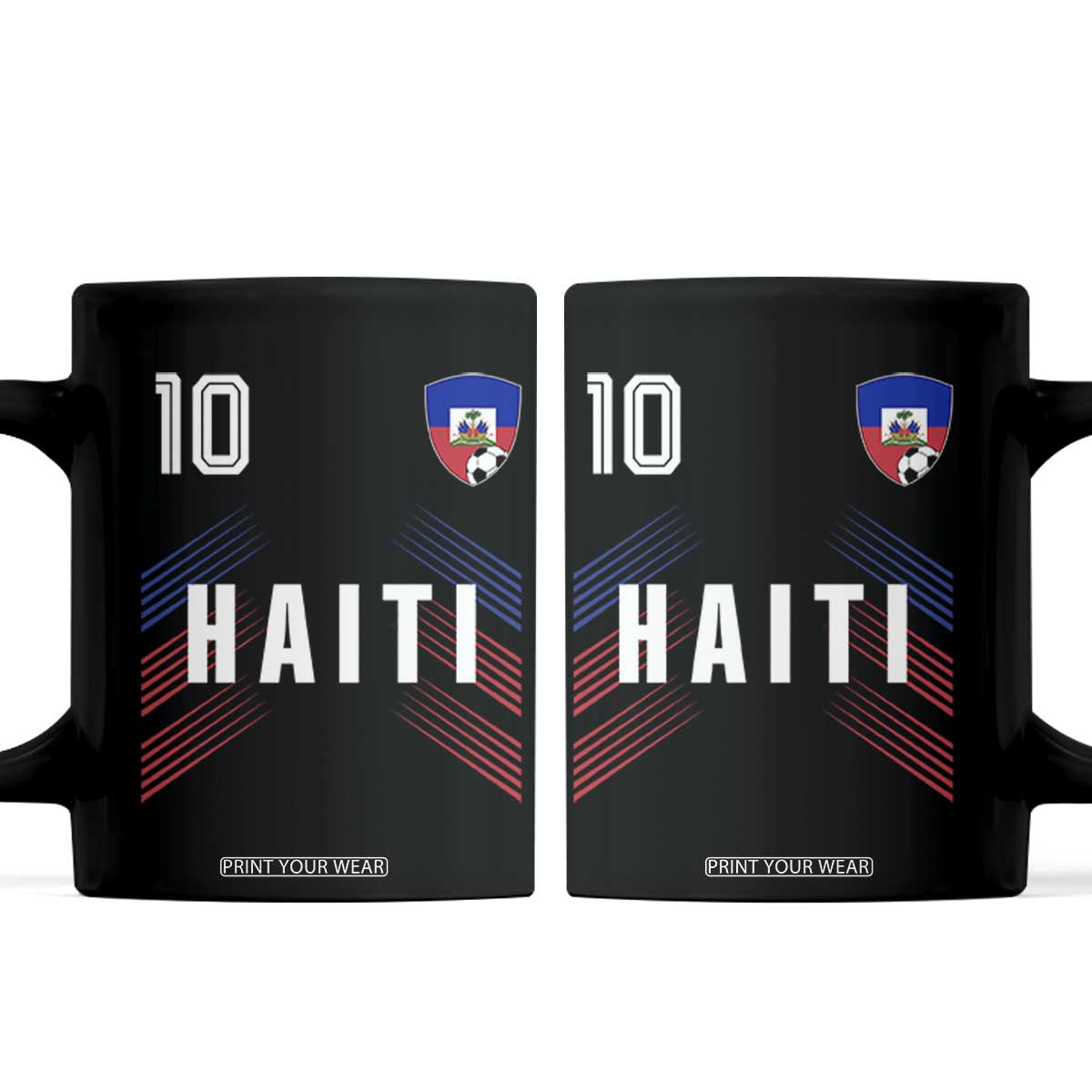 Haiti Soccer Sports Graphic Number 10 Jersey Style Coffee Mug Proud Haitian Football Fans Game Day Pride