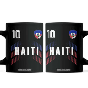 Haiti Soccer Sports Graphic Number 10 Jersey Style Coffee Mug Proud Haitian Football Fans Game Day Pride