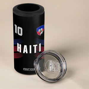 Haiti Soccer Sports Graphic Number 10 Jersey Style 4 in 1 Can Cooler Tumbler Proud Haitian Football Fans Game Day Pride