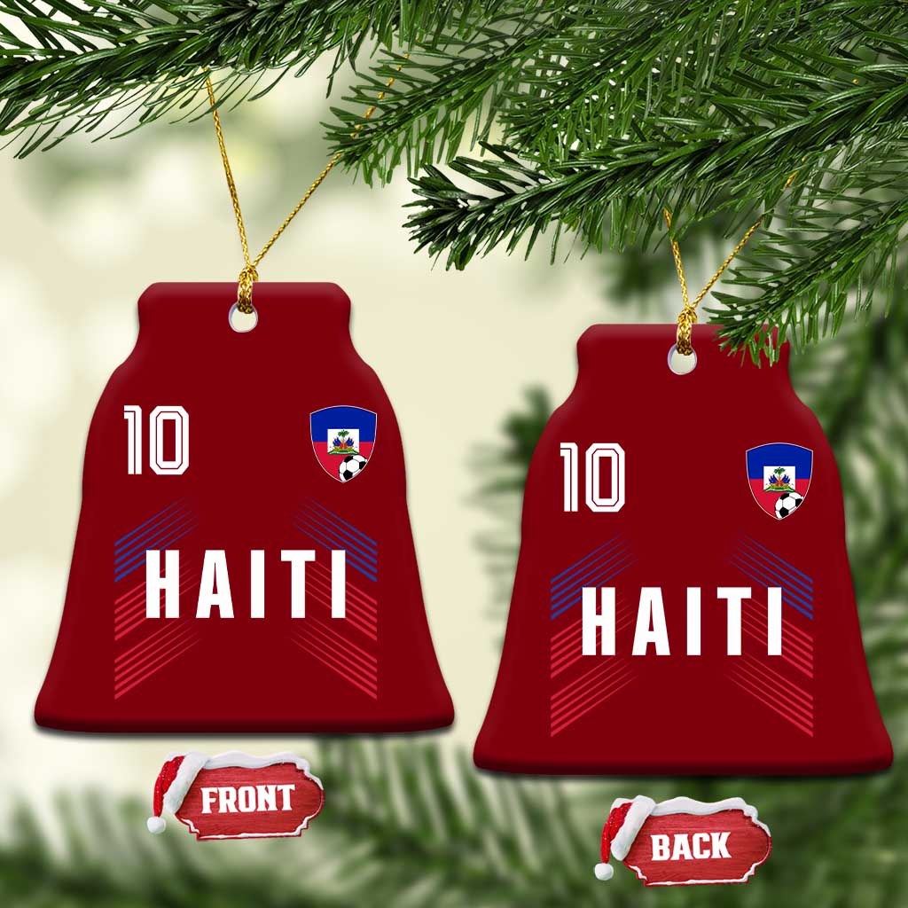 Haiti Soccer Sports Graphic Number 10 Jersey Style Ceramic Ornament Proud Haitian Football Fans Game Day Pride