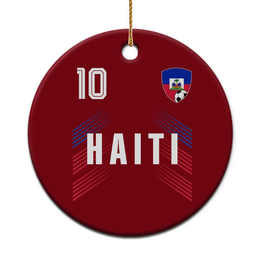 Haiti Soccer Sports Graphic Number 10 Jersey Style Ceramic Ornament Proud Haitian Football Fans Game Day Pride