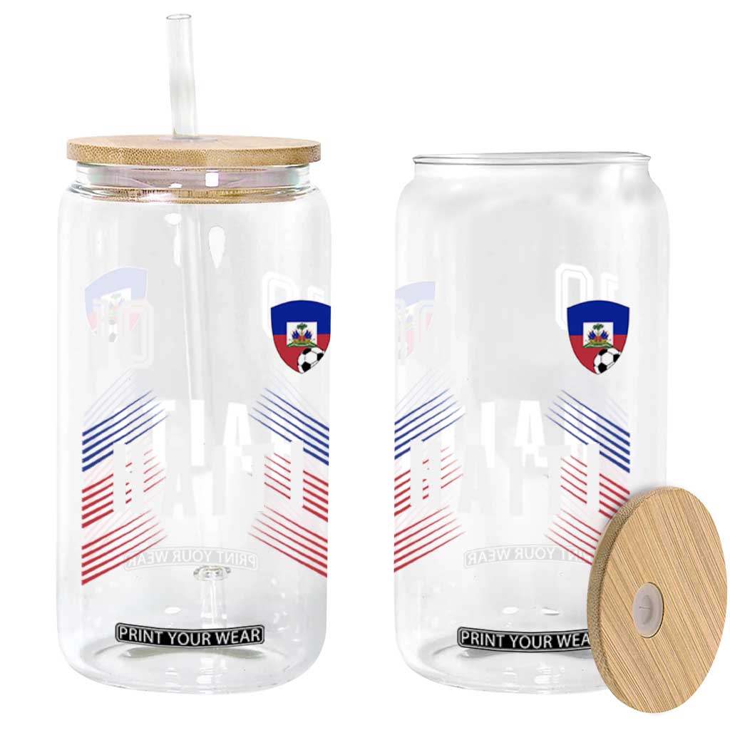 Haiti Soccer Sports Graphic Number 10 Jersey Style Glass Can Proud Haitian Football Fans Game Day Pride