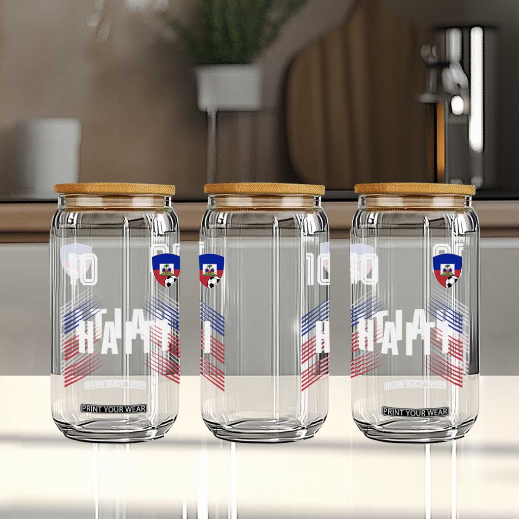 Haiti Soccer Sports Graphic Number 10 Jersey Style Glass Can Proud Haitian Football Fans Game Day Pride