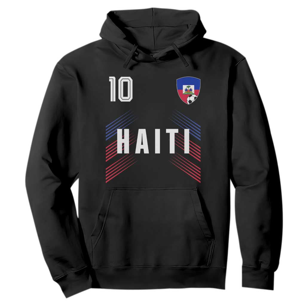 Haiti Soccer Sports Graphic Number 10 Jersey Style Hoodie Proud Haitian Football Fans Game Day Pride