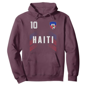 Haiti Soccer Sports Graphic Number 10 Jersey Style Hoodie Proud Haitian Football Fans Game Day Pride