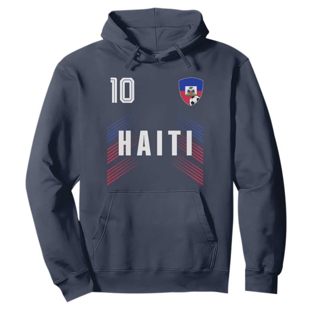 Haiti Soccer Sports Graphic Number 10 Jersey Style Hoodie Proud Haitian Football Fans Game Day Pride