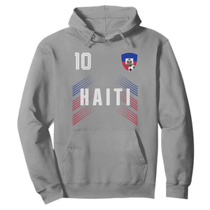Haiti Soccer Sports Graphic Number 10 Jersey Style Hoodie Proud Haitian Football Fans Game Day Pride