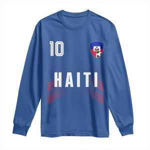 Haiti Soccer Sports Graphic Number 10 Jersey Style Long Sleeve Shirt Proud Haitian Football Fans Game Day Pride