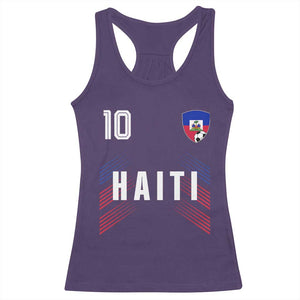 Haiti Soccer Sports Graphic Number 10 Jersey Style Racerback Tank Top Proud Haitian Football Fans Game Day Pride