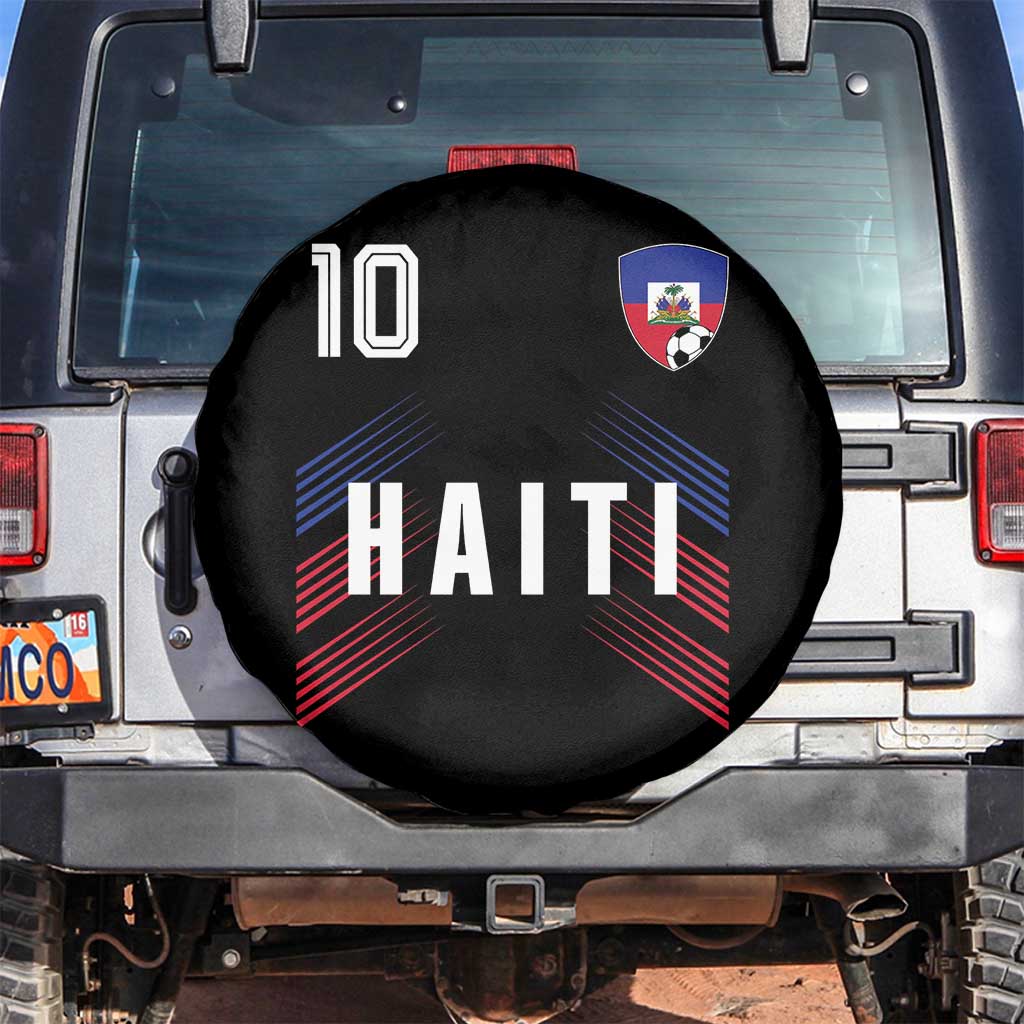 Haiti Soccer Sports Graphic Number 10 Jersey Style Spare Tire Cover Proud Haitian Football Fans Game Day Pride