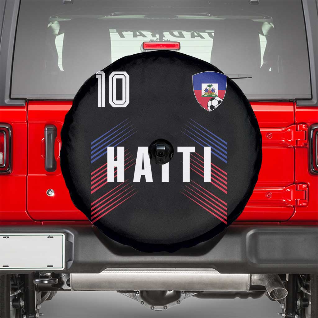 Haiti Soccer Sports Graphic Number 10 Jersey Style Spare Tire Cover Proud Haitian Football Fans Game Day Pride