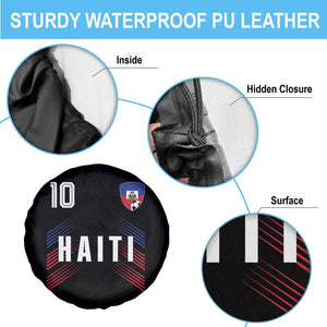 Haiti Soccer Sports Graphic Number 10 Jersey Style Spare Tire Cover Proud Haitian Football Fans Game Day Pride