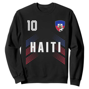 Haiti Soccer Sports Graphic Number 10 Jersey Style Sweatshirt Proud Haitian Football Fans Game Day Pride