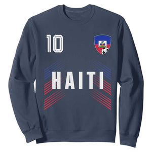 Haiti Soccer Sports Graphic Number 10 Jersey Style Sweatshirt Proud Haitian Football Fans Game Day Pride