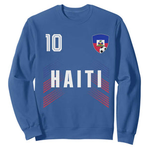Haiti Soccer Sports Graphic Number 10 Jersey Style Sweatshirt Proud Haitian Football Fans Game Day Pride