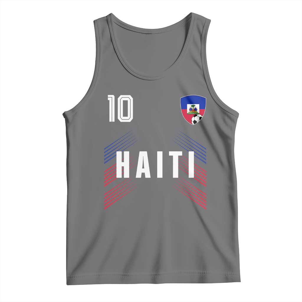 Haiti Soccer Sports Graphic Number 10 Jersey Style Tank Top Proud Haitian Football Fans Game Day Pride