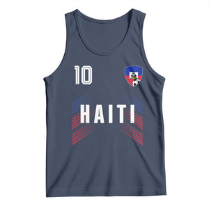 Haiti Soccer Sports Graphic Number 10 Jersey Style Tank Top Proud Haitian Football Fans Game Day Pride