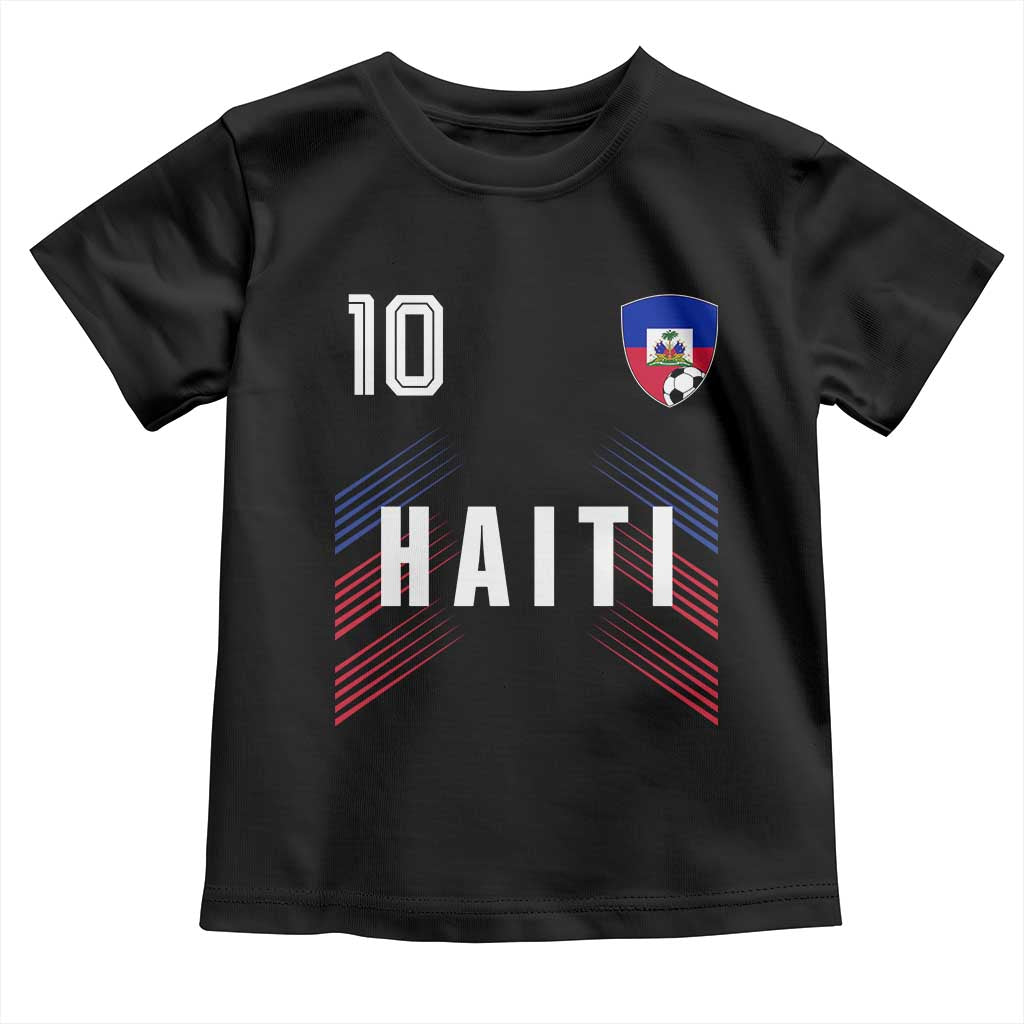 Haiti Soccer Sports Graphic Number 10 Jersey Style Toddler T Shirt Proud Haitian Football Fans Game Day Pride TS02 Black Print Your Wear