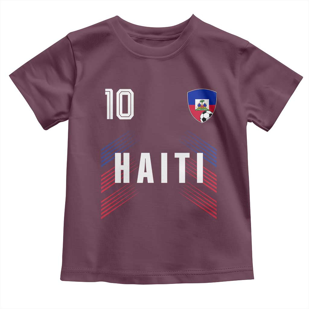 Haiti Soccer Sports Graphic Number 10 Jersey Style Toddler T Shirt Proud Haitian Football Fans Game Day Pride