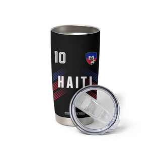 Haiti Soccer Sports Graphic Number 10 Jersey Style Tumbler Cup Proud Haitian Football Fans Game Day Pride