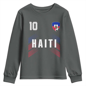 Haiti Soccer Sports Graphic Number 10 Jersey Style Youth Sweatshirt Proud Haitian Football Fans Game Day Pride