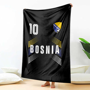 Bosnia Herzegovina Soccer Sports Graphic Number 10 Jersey Style Throw Blanket Proud Bosnian Football Fans Game Day Pride