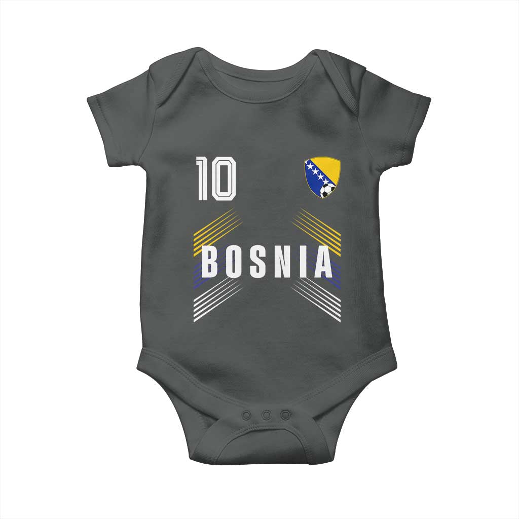 Bosnia Herzegovina Soccer Sports Graphic Number 10 Jersey Style Baby Onesie Proud Bosnian Football Fans Game Day Pride