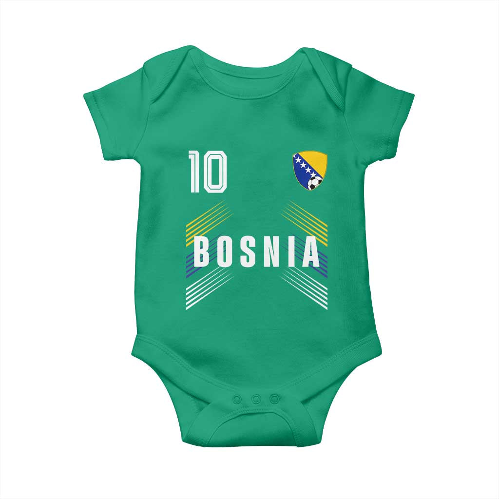 Bosnia Herzegovina Soccer Sports Graphic Number 10 Jersey Style Baby Onesie Proud Bosnian Football Fans Game Day Pride