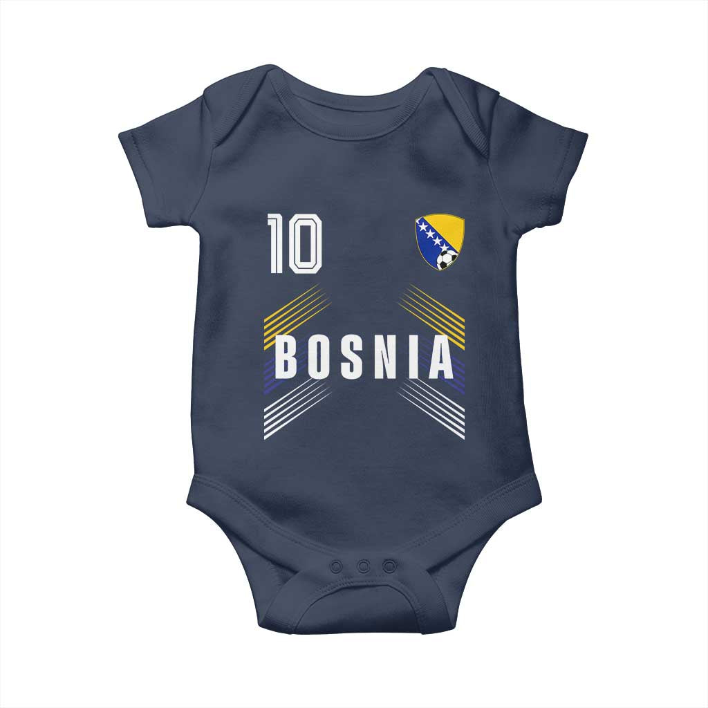 Bosnia Herzegovina Soccer Sports Graphic Number 10 Jersey Style Baby Onesie Proud Bosnian Football Fans Game Day Pride