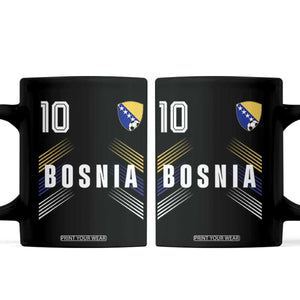 Bosnia Herzegovina Soccer Sports Graphic Number 10 Jersey Style Coffee Mug Proud Bosnian Football Fans Game Day Pride