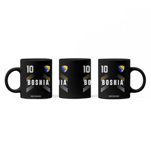 Bosnia Herzegovina Soccer Sports Graphic Number 10 Jersey Style Coffee Mug Proud Bosnian Football Fans Game Day Pride