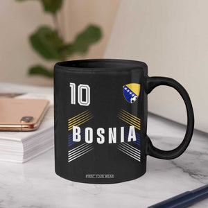 Bosnia Herzegovina Soccer Sports Graphic Number 10 Jersey Style Coffee Mug Proud Bosnian Football Fans Game Day Pride