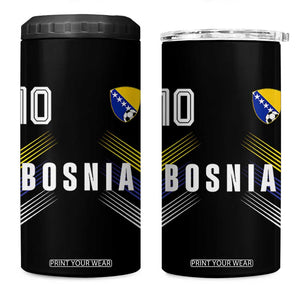 Bosnia Herzegovina Soccer Sports Graphic Number 10 Jersey Style 4 in 1 Can Cooler Tumbler Proud Bosnian Football Fans Game Day Pride