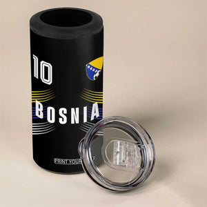 Bosnia Herzegovina Soccer Sports Graphic Number 10 Jersey Style 4 in 1 Can Cooler Tumbler Proud Bosnian Football Fans Game Day Pride