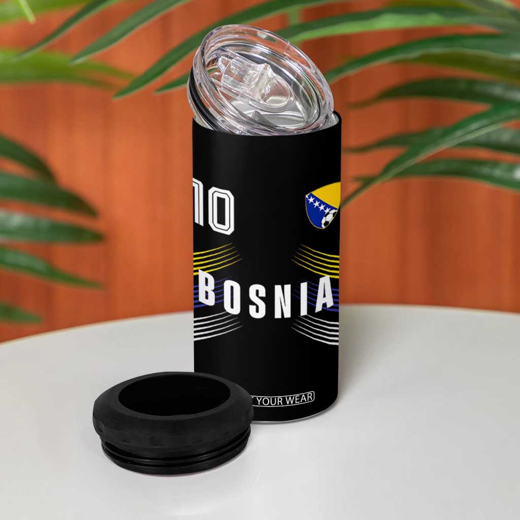 Bosnia Herzegovina Soccer Sports Graphic Number 10 Jersey Style 4 in 1 Can Cooler Tumbler Proud Bosnian Football Fans Game Day Pride