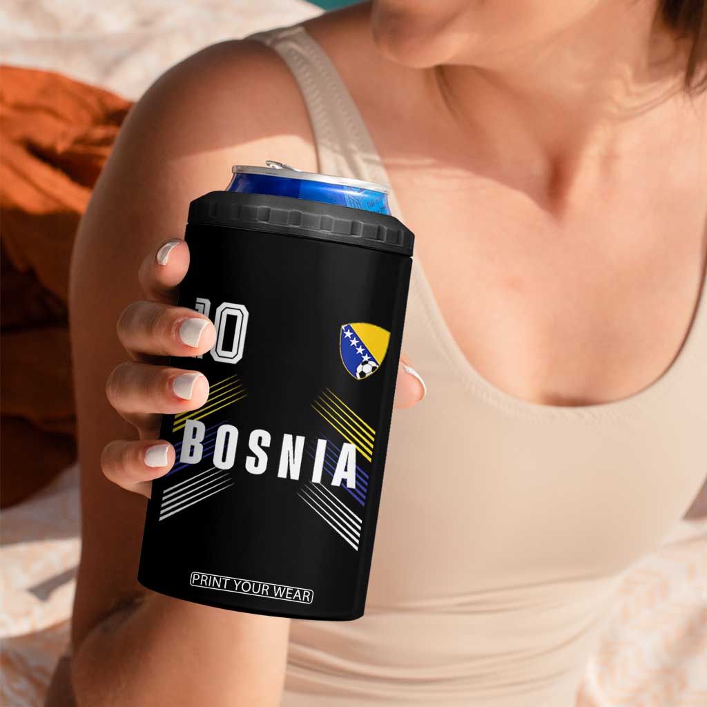 Bosnia Herzegovina Soccer Sports Graphic Number 10 Jersey Style 4 in 1 Can Cooler Tumbler Proud Bosnian Football Fans Game Day Pride